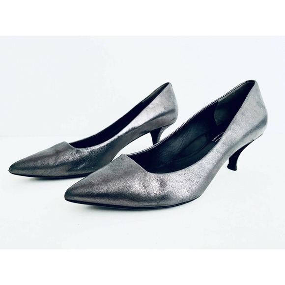 Kenneth Cole Black Silver Sz 7M 2” Heel - Picture 1 of 12